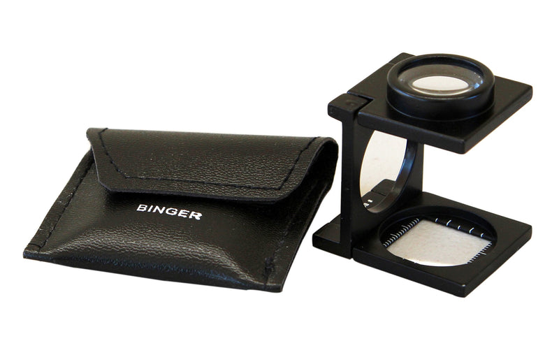 [Australia] - Binger BG602 8x Folding Magnifier Metal Optical Glass Linen Tester Compact Size 