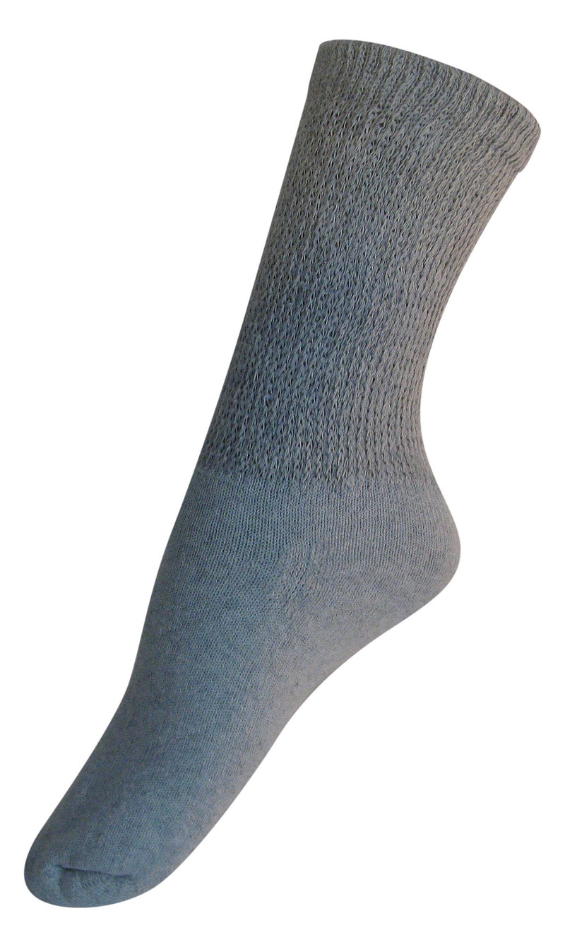 [Australia] - Diabetic Womens Crew Socks (3 Pack) 9-11, Gray, Made in The USA 