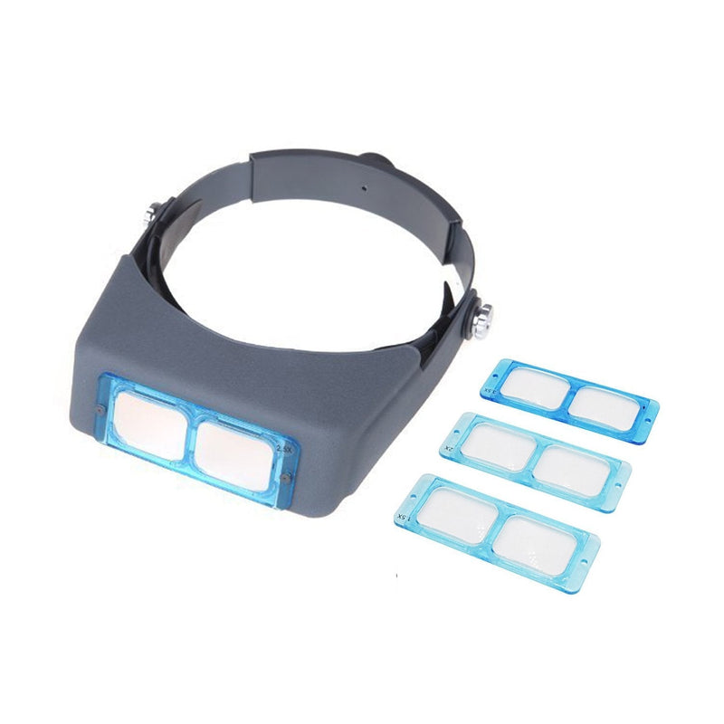 [Australia] - PHYHOO Headband Magnifier Binocular Magnifying Glass Jewelry Magnifiers Head-mounted Double Lens Reading Jewelers Tools Head Wearing 4 Magnifications 