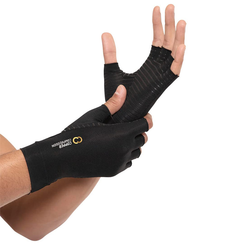 [Australia] - Copper Compression Arthritis Gloves - Best Copper Infused Fingerless Glove for Carpal Tunnel, RSI, Rheumatoid , Tendonitis, Hand Pain, Computer Typing, Support for Hands. Fit for Women & Men - 1 Pair - Medium Medium (1 Pair) 