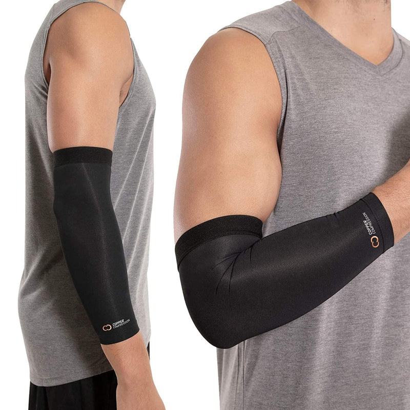 [Australia] - Copper Compression Elbow Brace for Tendonitis and Tennis Elbow - Copper Infused Sleeve. Relief for Golfers, Arthritis, Bursitis. Fit for Men & Women. Small (Pack of 1) 