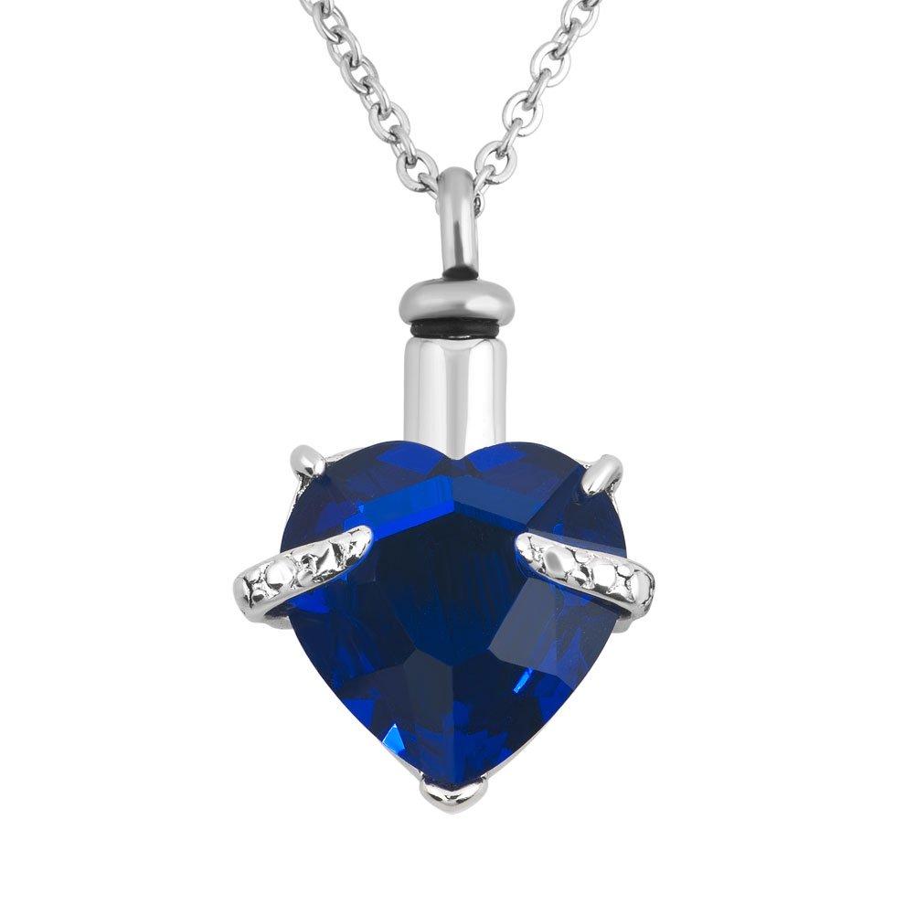 [Australia] - CharmSStory JAN-DEC Heart Urn Necklaces Cremation Ashes Holder Memorial Love Pendant September 