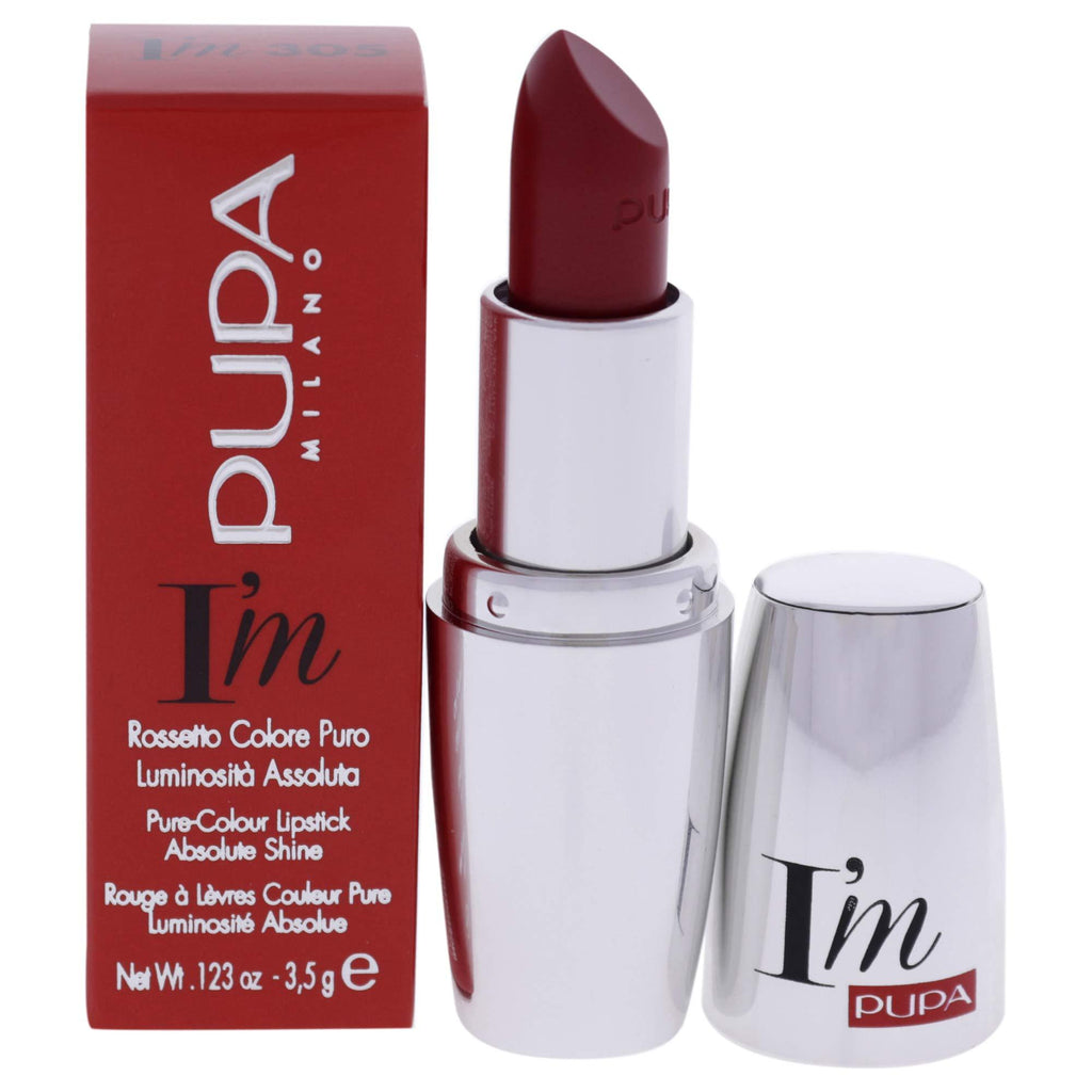 [Australia] - Pupa Milano I'M Pupa Lipstick - Pure, Intense Color Release - Paraben Free, Dermatologist Tested Lip Color - Extreme Luminous Finish - 305 Cherry - 0.123 Oz 