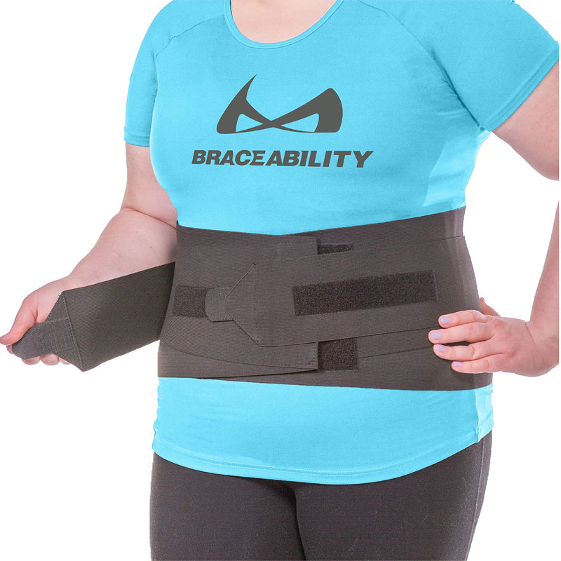 [Australia] - BraceAbility XXL Plus Size Elastic & Neoprene Compression Back Brace | Lumbar, Waist and Hip Support Belt for Sciatica Nerve Pain, Low Back Pain Relief while Sleeping, Working, Exercising (2XL) 2XL 
