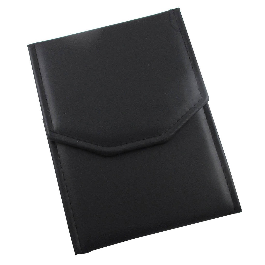 [Australia] - Isaac Kieran Black Leatherette Necklace Jewelry Travel Folder Storage Display Case (Black Necklace Case, 6.7" x 5.5") 