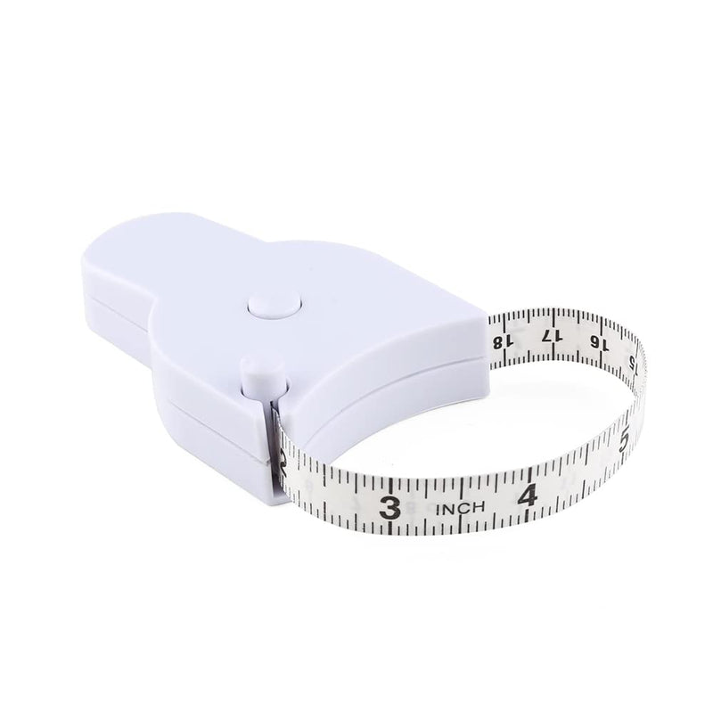 [Australia] - WIN TAPE 80'' 205cm Waist Body Tape Measure with Push Button, Measuring Waist and Arms (White) White 