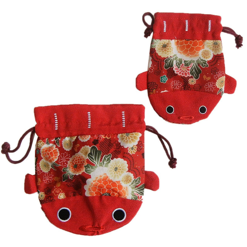 [Australia] - Daiso Pouch goldfish Japanese Pattern (kingyo Kinchaku) Bag 2 Piece Set 