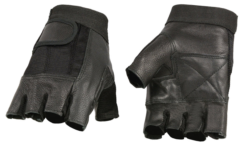 [Australia] - Milwaukee Leather SH217 Men's Black Leather and Mesh Fingerless Gloves 2X-Large 