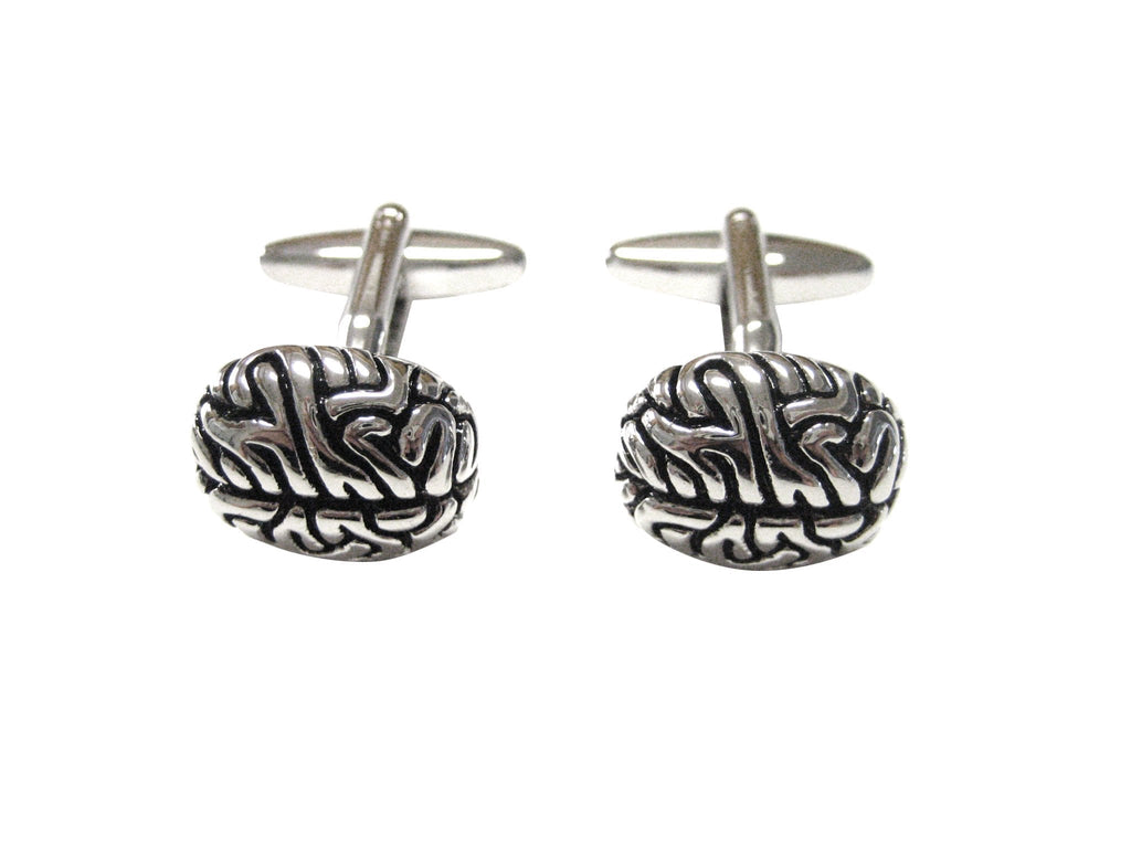 [Australia] - Kiola Designs Silver Toned Anatomical Brain Cufflinks 