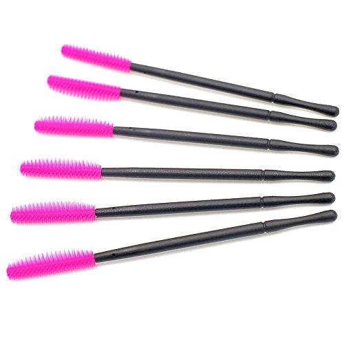 [Australia] - New 50PCS Disposable Silicone Eyelash Mascara Wands Brushes Cosmetic Eyelash Extension Applicators Professional Makeup Tool Set (Rose) 