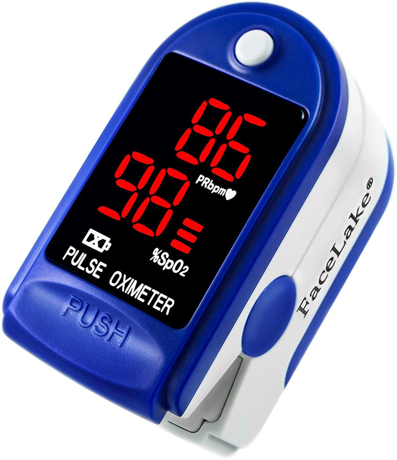[Australia] - FaceLake ® FL400 Pulse Oximeter Fingertip with Carrying Case, Batteries, Lanyard, and Warranty (Blue) 