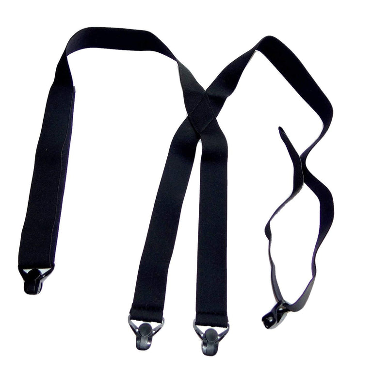 [Australia] - Holdup Suspender Company USA made All Black Hidden Undergarment No-Alarm Suspenders with Patented Black Gripper Clasps 