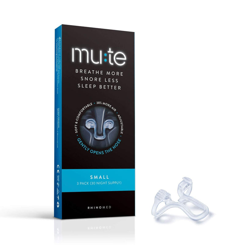 [Australia] - Rhinomed Mute Nasal Dilator for Snore Reduction, Size Small | Anti-Snoring Aid Solution | Improves Airflow| Comfortable Nose Vent, Transparent (EN-MUTE10SML-XX) 