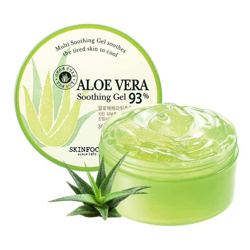 [Australia] - SKINFOOD Aloe Vera 93% Soothing Gel 10.1 fl.oz. (300ml) - Hydrates & Heals Dry Skin - Sunbrun Relief, Razor Bumps, Rash & Dandruff Relief - Aloe Vera Gel for Face and Body - Aloe Vera Soothing Gel Aloe Soothing Gel 