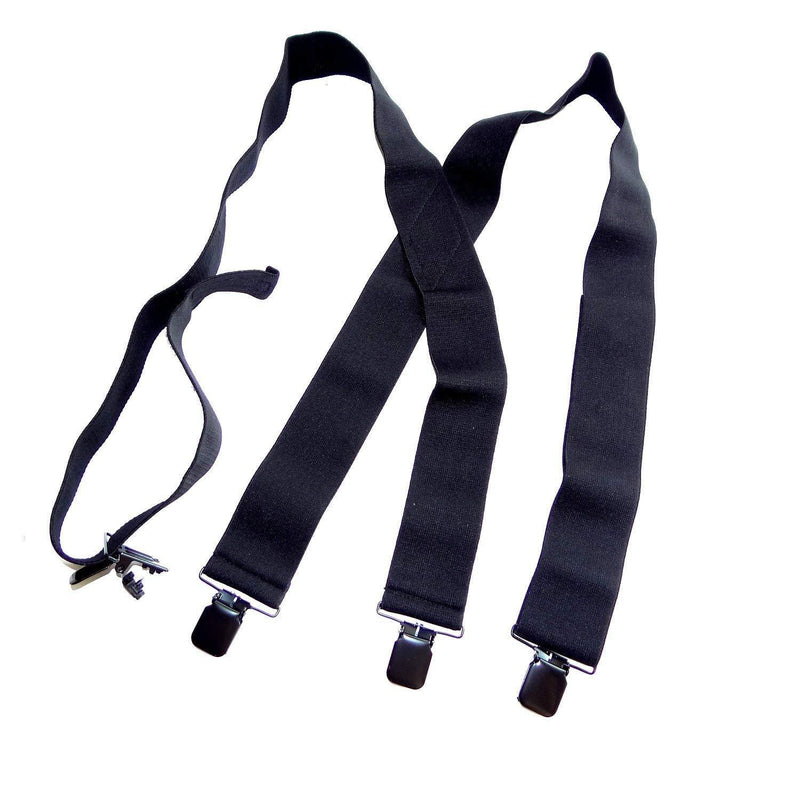 [Australia] - Holdup Brand 2" Wide Black XL hidden Undergarment Suspenders worn under your shirt with patented no-slip clips 