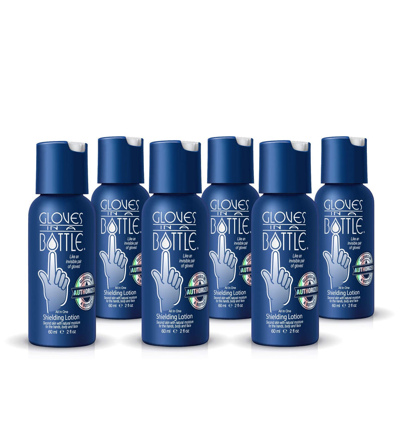 [Australia] - 6-Pack Gloves In A Bottle Shielding Lotion - Great for Dry Itchy Skin! Grease-less and Fragrance Free! (2oz-60ml) 