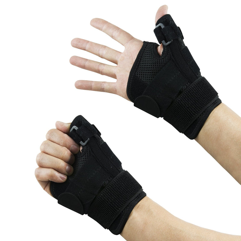 [Australia] - Thumb Brace, Finger Splints, Reversible, Single (1), One Size, Black, Broken Thumbs, Wrist Stabilizer, Guard, Carpal Tunnel, Right & Left, For Osteoarthritis, Arthritis, Wrists, Pain and Support 