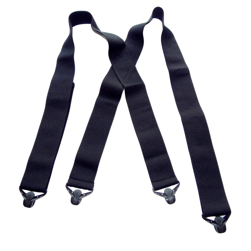 [Australia] - Holdup Hidden Undergarment Black 2 inch wide Suspenders with Jumbo Gripper Clasp 