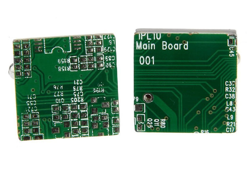 [Australia] - MRCUFF PC Motherboard Computer Chip Circuit Board Pair Cufflinks Presentation Gift Box & Polishing Cloth 