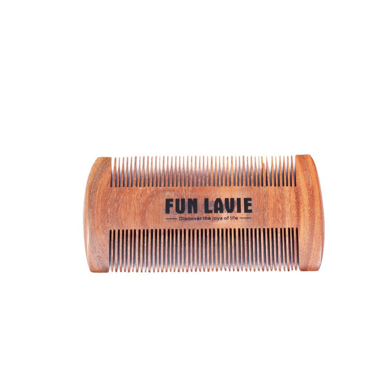 [Australia] - Beard Comb Hair Comb Natural Green Sandalwood Mustache Comb 4 Inch by FUNLAVIE 02 Brown 