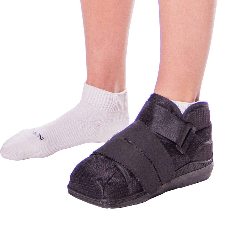 [Australia] - BraceAbility Closed Toe Medical Walking Shoe - Lightweight Surgical Foot Protection Cast Boot with Adjustable Straps, Orthopedic Fracture Support, and Post Bunion or Hammertoe Surgery Brace (L) Large (Pack of 1) 