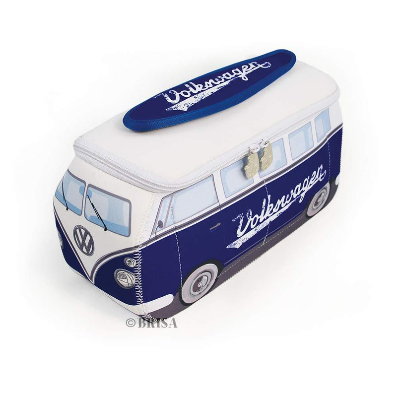 [Australia] - BRISA VW Collection - Volkswagen Samba Bus T1 Camper Van 3D Neoprene Universal Bag - Makeup, Travel, Cosmetic Bag (Neoprene/Classic/Blue) 