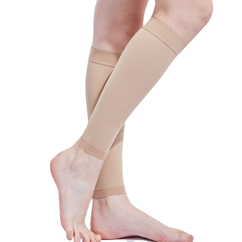 [Australia] - Kingbridal Women's Medical Compression Stockings 15-20mmhg Socks Calf Sleeve Nude 