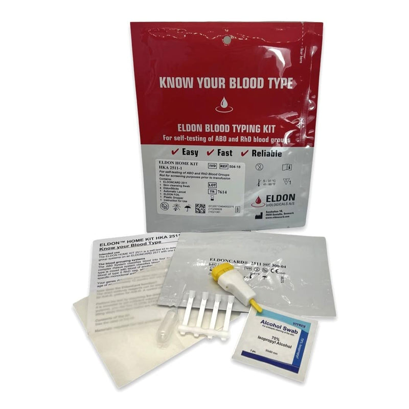 [Australia] - (2 Pack) Eldoncard Blood Type Test - air sealed envelope, safety lancet, micropipette, cleansing swab 