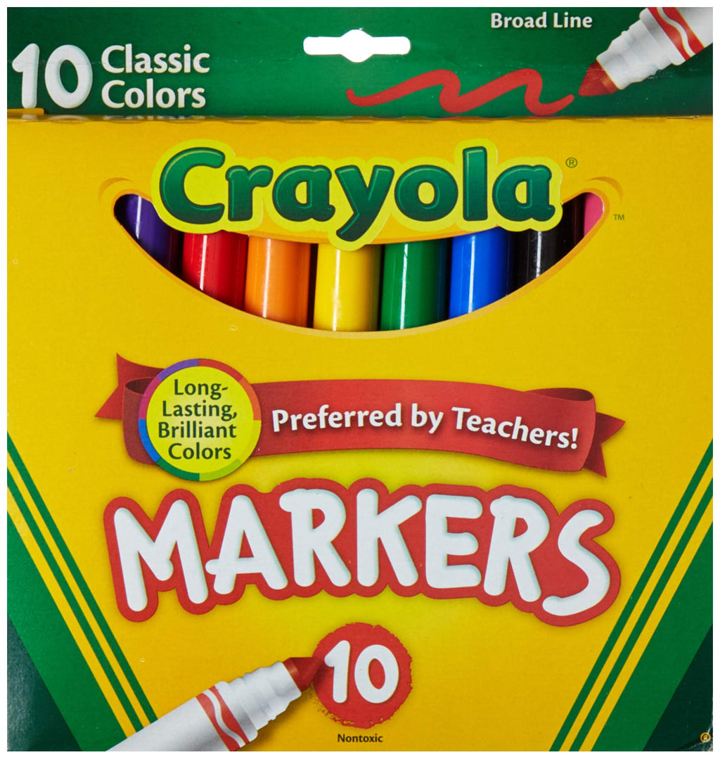 [Australia] - Crayola Broad Line Markers, Classic Colors 10 Each (Pack of 2) 10 Count (Pack of 2) 
