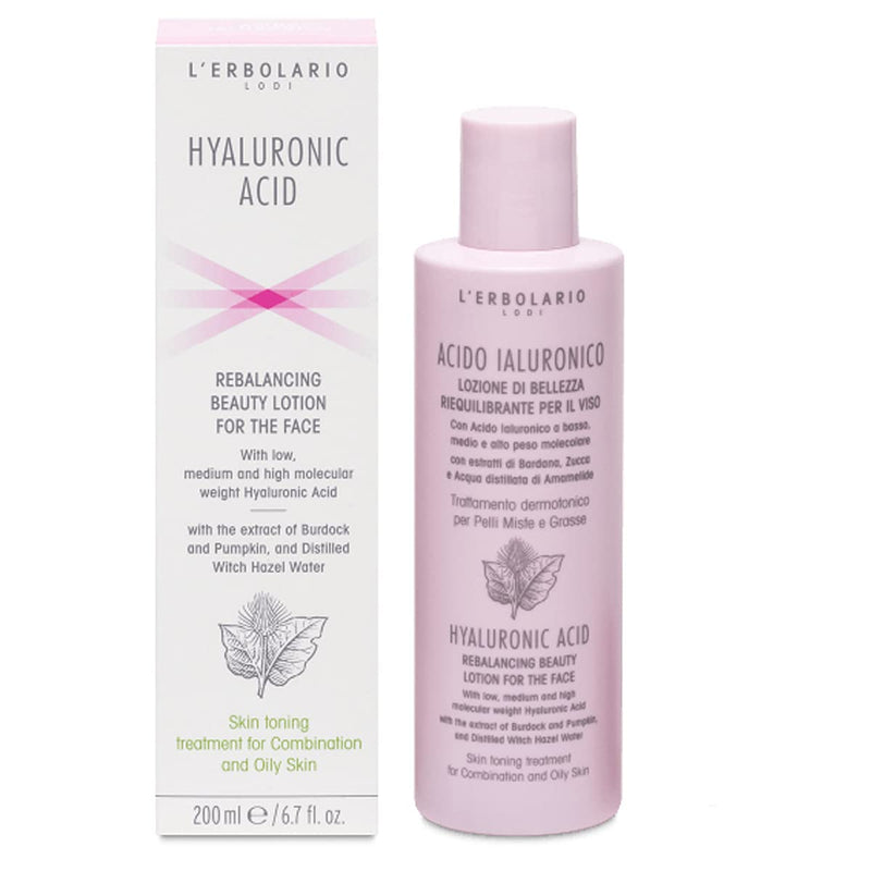 [Australia] - L'Erbolario Hyaluronic Acid Rebalancing Beauty Lotion - Skin Toning Treatment - Ideal For Combination And Oily Skin - Leaves Skin Clear, Fresh And Moisturized - Regulates Hydration - 6.7 Oz 