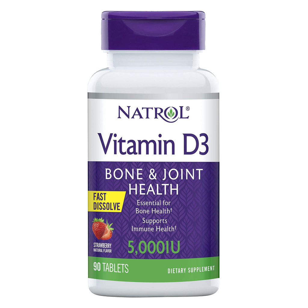 [Australia] - Natrol Vitamin D3 Fast Dissolve 5000 IU Capsules, Support Your Immune Health, Strawberry, 90 Count 90 Count (Pack of 1) 