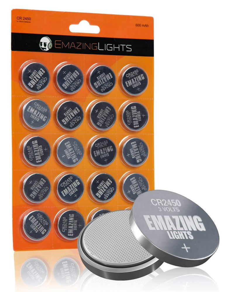 [Australia] - CR2450 Batteries 20 Pack 3V Lithium Button Cell Battery Pack EmazingLights 20 Count (Pack of 1) Silver 