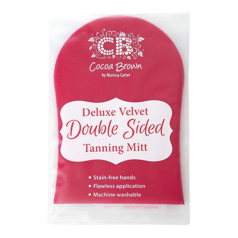 [Australia] - Cocoa Brown Deluxe Velvet Tanning Mitt - Double Sided Self Tanning Mitt for Flawless Application - Machine Washable Tanning Mitt 