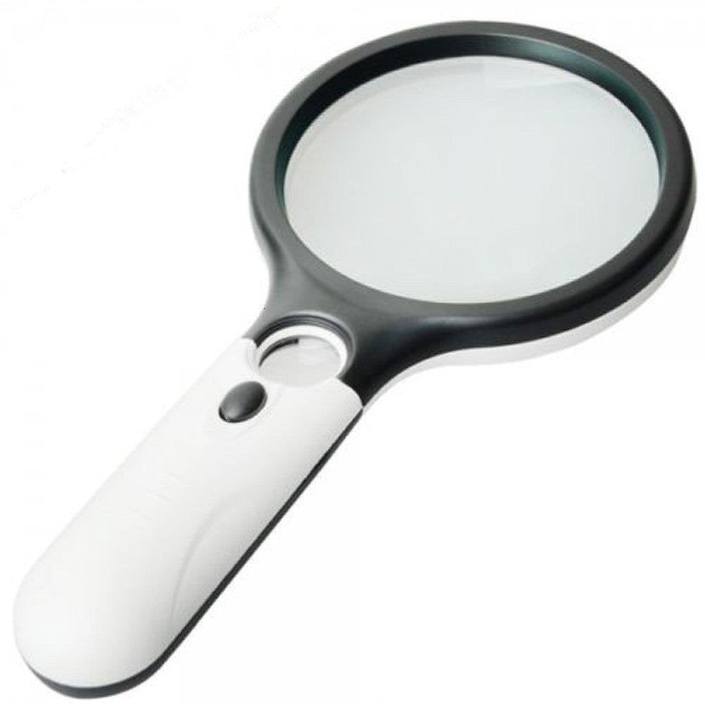 [Australia] - Magnifier 3 LED Light, Marrywindix 3X 45X Handheld Magnifier Reading Magnifying Glass Lens Jewelry Loupe White and Black 