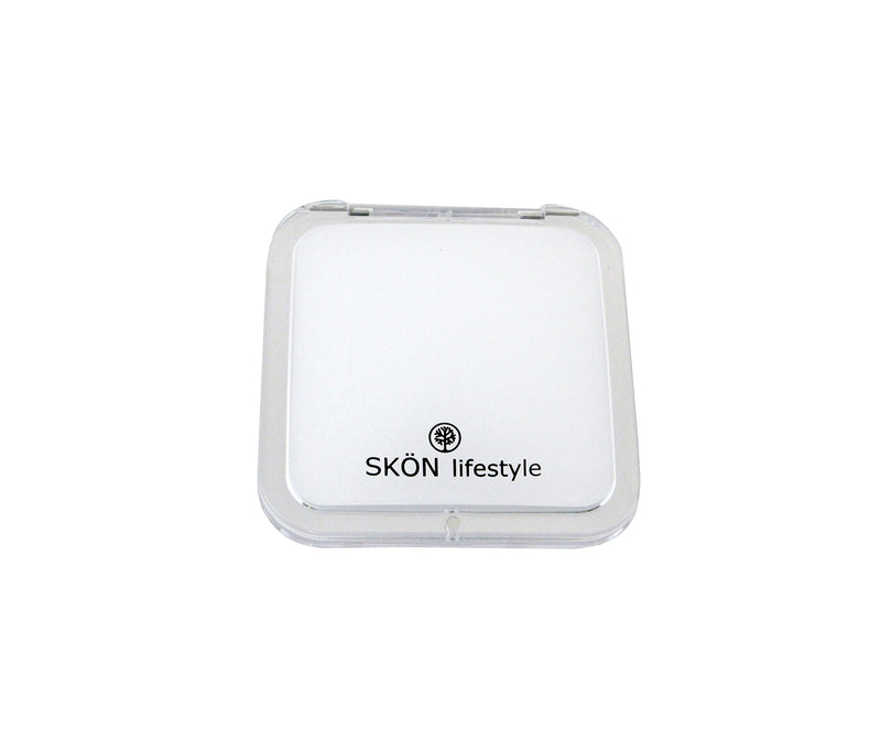 [Australia] - SKÖN lifestyle - Missy 10X/1X Personal Compact Glass Mirror - Strong 10X magnification and traditional 1X mirror, Full 180 degree opening, Effortless magnetic closure and opening - White 