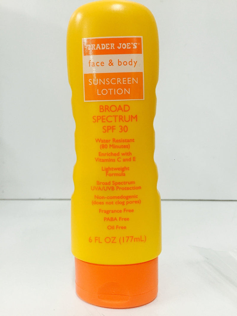 [Australia] - Trader Joe's Face and Body Sunscreen Lotion Broad Spectrum SPF 30, 6 fl oz(177 ml) 