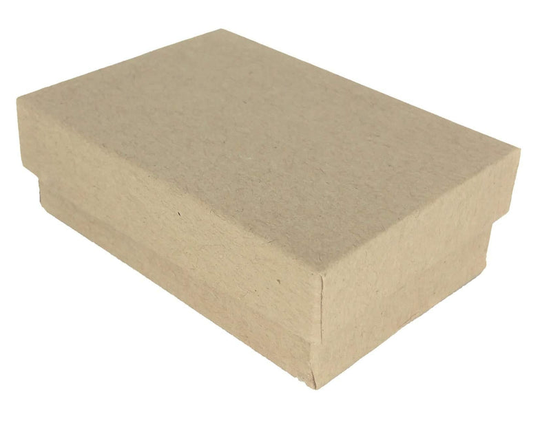 [Australia] - 888 Display - Pack of 20 Boxes of 2 1/8" x 1 5/8" x 3/4" Kraft Brown Matte Finish Cotton Filled Jewelry Boxes 2 1/8" x 1 5/8" x 3/4" 
