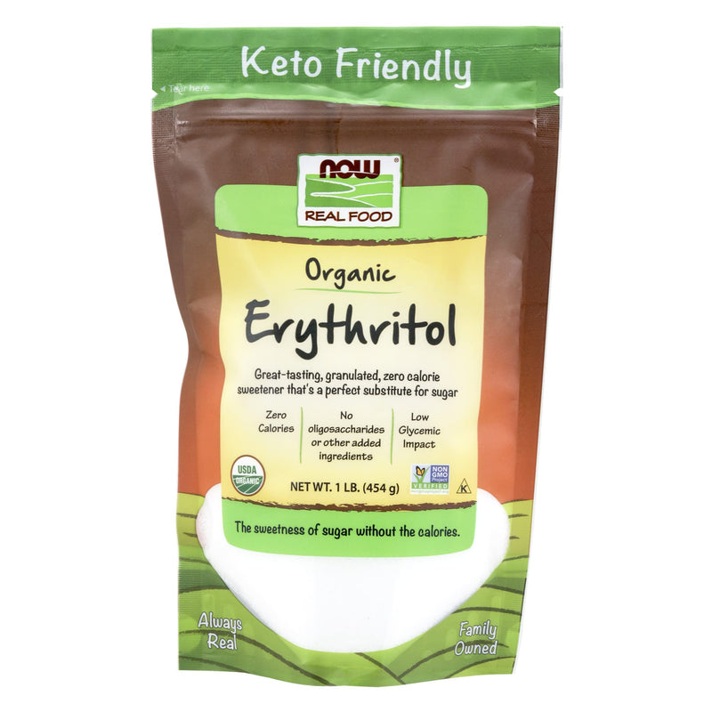 [Australia] - NOW Foods, Organic Erythritol, Pleasant Sweetner for Reduced-Calorie and Sugar-Free Recipes, Zero-Calorie, Low Glycemic Impact, 1-Pound (Packaging May Vary) 