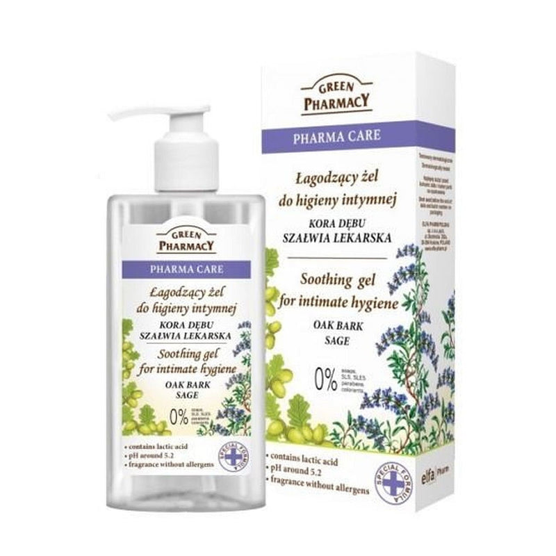 [Australia] - Green Pharmacy Pharma Care Oak Bark Sage Soothing Gel For Intimate Hygiene (0% Soaps, SLS, SLES, Parabens, Colorants) 10 oz 