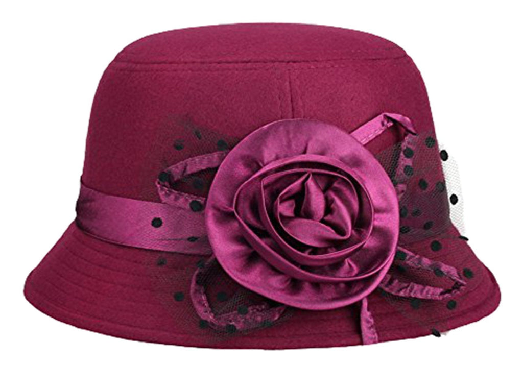 [Australia] - IL Caldo Women's Retro Winter hat Fascinators One Size Wine Red 