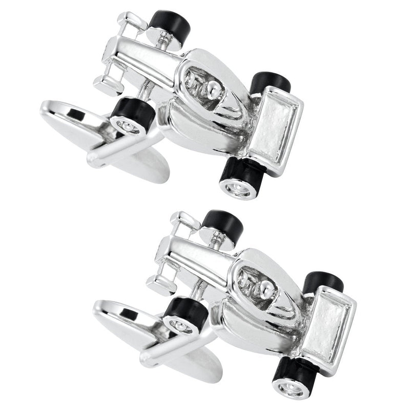 [Australia] - Urban Jewelry Formula One F1 Race Car Style Mens Stainless Steel Cufflinks (Black, Silver) 