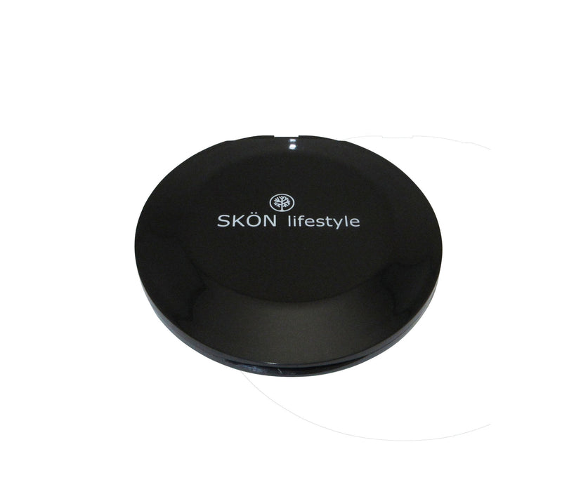 [Australia] - SKÖN lifestyle - Jessy, Perfect 7X/1X Travel Mirror - Large 4 Inch Compact Glass Mirrors - 7X magnification and traditional 1X mirror, Full 180 degree opening, Easy open and close - Black 