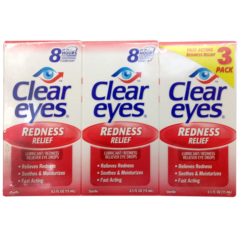 [Australia] - Clear Eyes Redness Relief 15 mlx3, 3 Packs 