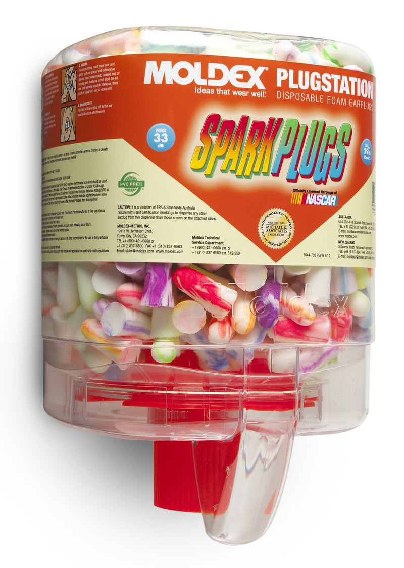 [Australia] - Moldex M6644 Extra-Soft Sparkplug Earplugs (250 per Dispenser) 250 Pair 