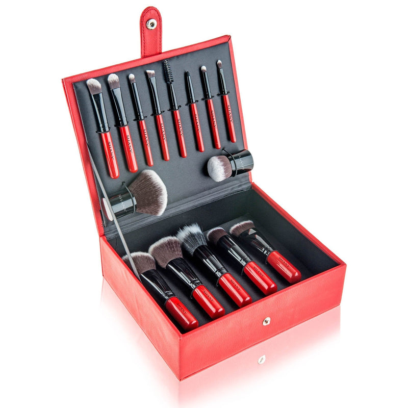 [Australia] - SHANY Vanity Vox- 15 Pc Premium Cosmetics Brush Set with Stylish Storage Box and Stand 