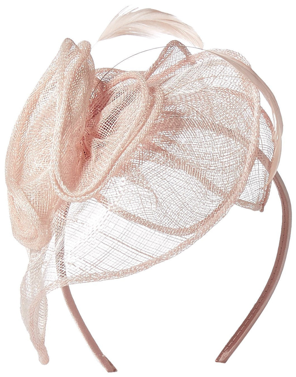 [Australia] - San Diego Hat Company Women's Fasinatior Hat with Rosette and Feathers One Size Blush 