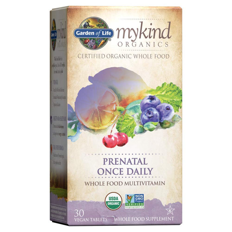 [Australia] - Garden of Life mykind Organics Prenatal Vitamins - 30 Tablets, Prenatal Once Daily Whole Food Vitamins for Women with Folate not Folic Acid, Vitamin D3, Iron, Vegan One a Day Prenatal Multivitamin 30 Count (Pack of 1) 