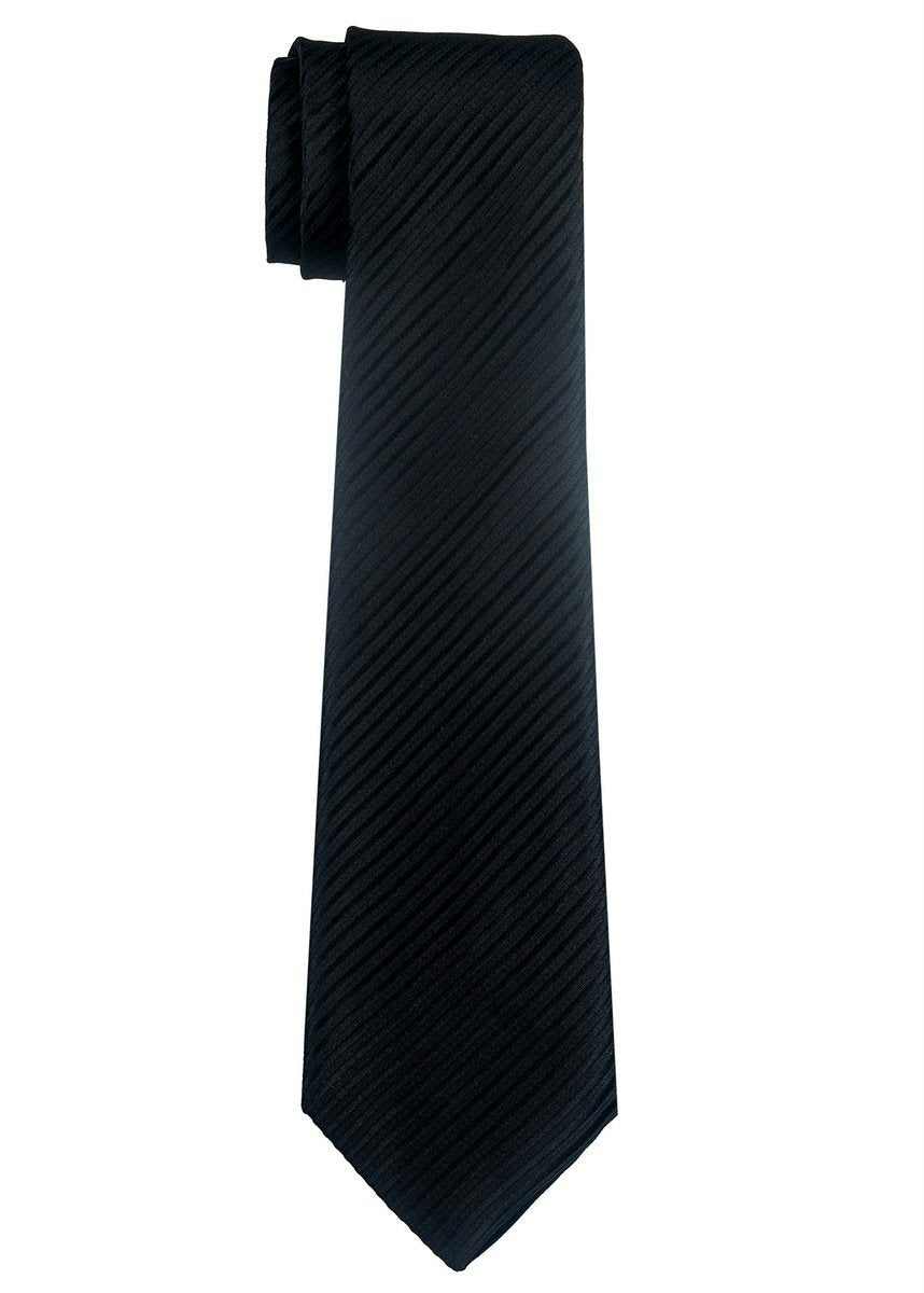 [Australia] - Retreez Woven Boy's Tie with Stripe Textured - 8-10 years 8 - 10 years Black 
