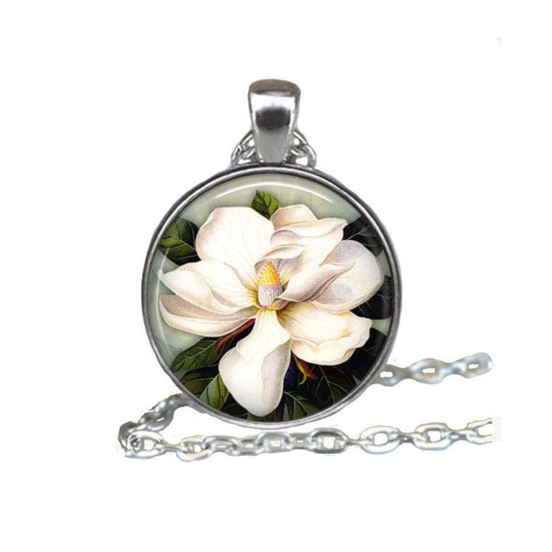 [Australia] - Southern Magnolia Pendant, Magnolia Flower, Magnolia Jewelry Magnolia Necklace Resin Pendant 