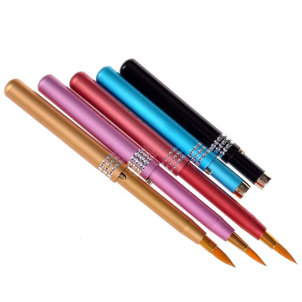 [Australia] - CCbeauty 5Pcs Portable Retractable Cosmetic Makeup Lip Brush Pen with Cap For Lipstick Gloss Applicators 